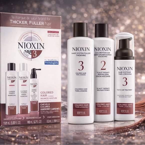Nioxin Other - Nioxin 3 Colored  System Thickening Kit - White with Maroon Accents